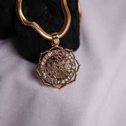 Gold Laxmi Yantra Blessing & Protection Pendant - Abhimantrit