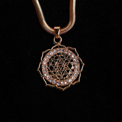 Gold Laxmi Yantra Blessing & Protection Pendant - Abhimantrit