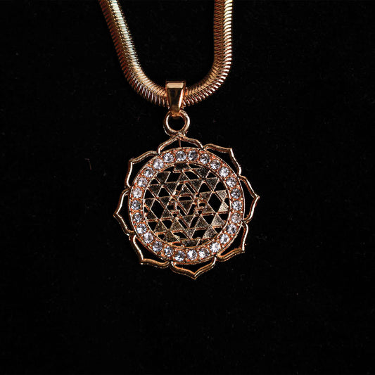 Gold Laxmi Yantra Blessing & Protection Pendant - Abhimantrit