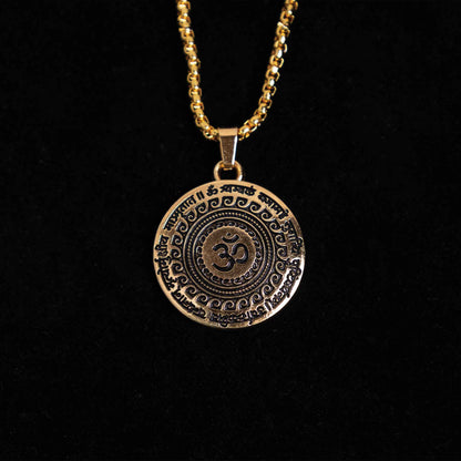 Gold Om Mahamrityunjaya Mantra Blessing & Protection Pendant – Abhimantrit