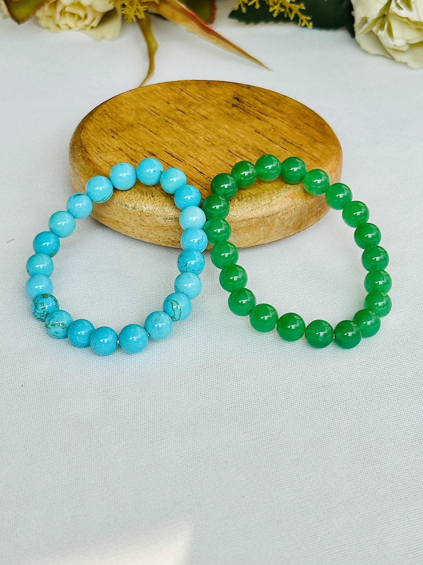 Vyapaar main Din Dugni Raat Chaugni (Green Aventurine & Turquoise Bracelet) - Abhimantrit & Certified