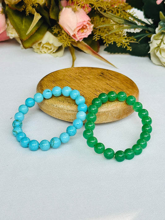 Vyapaar main Din Dugni Raat Chaugni (Green Aventurine & Turquoise Bracelet) - Abhimantrit & Certified