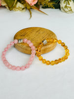 Pyaar Bhi Paisa Bhi: Rose Quartz & Yellow Citrine Bracelet