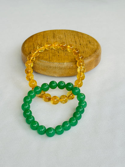 Paisa hi Paisa(Green Aventurine & Yellow Citrine Bracelet) - Abhimantrit & Certified