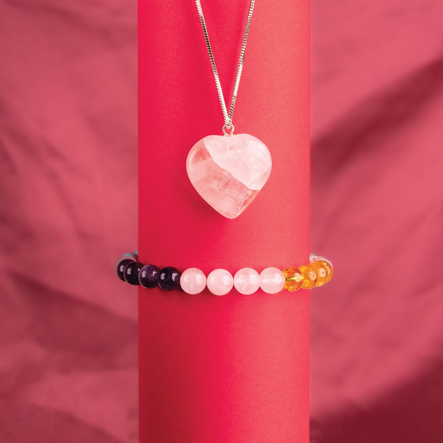 Love Marriage Bracelet & Rose Quartz Pendant Combo - Abhimantrit & Certified