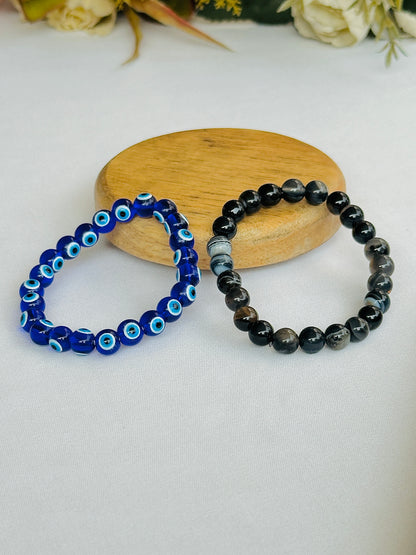 Protection Brahmastra (Evil Eye Bracelet & Black Sulemani Bracelet) - Abhimantrit & Certified