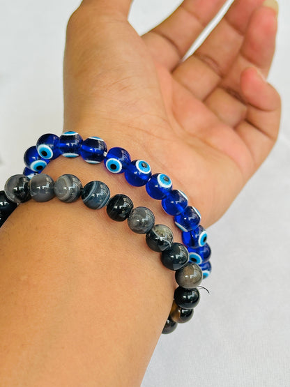 Protection Brahmastra (Evil Eye Bracelet & Black Sulemani Bracelet) - Abhimantrit & Certified