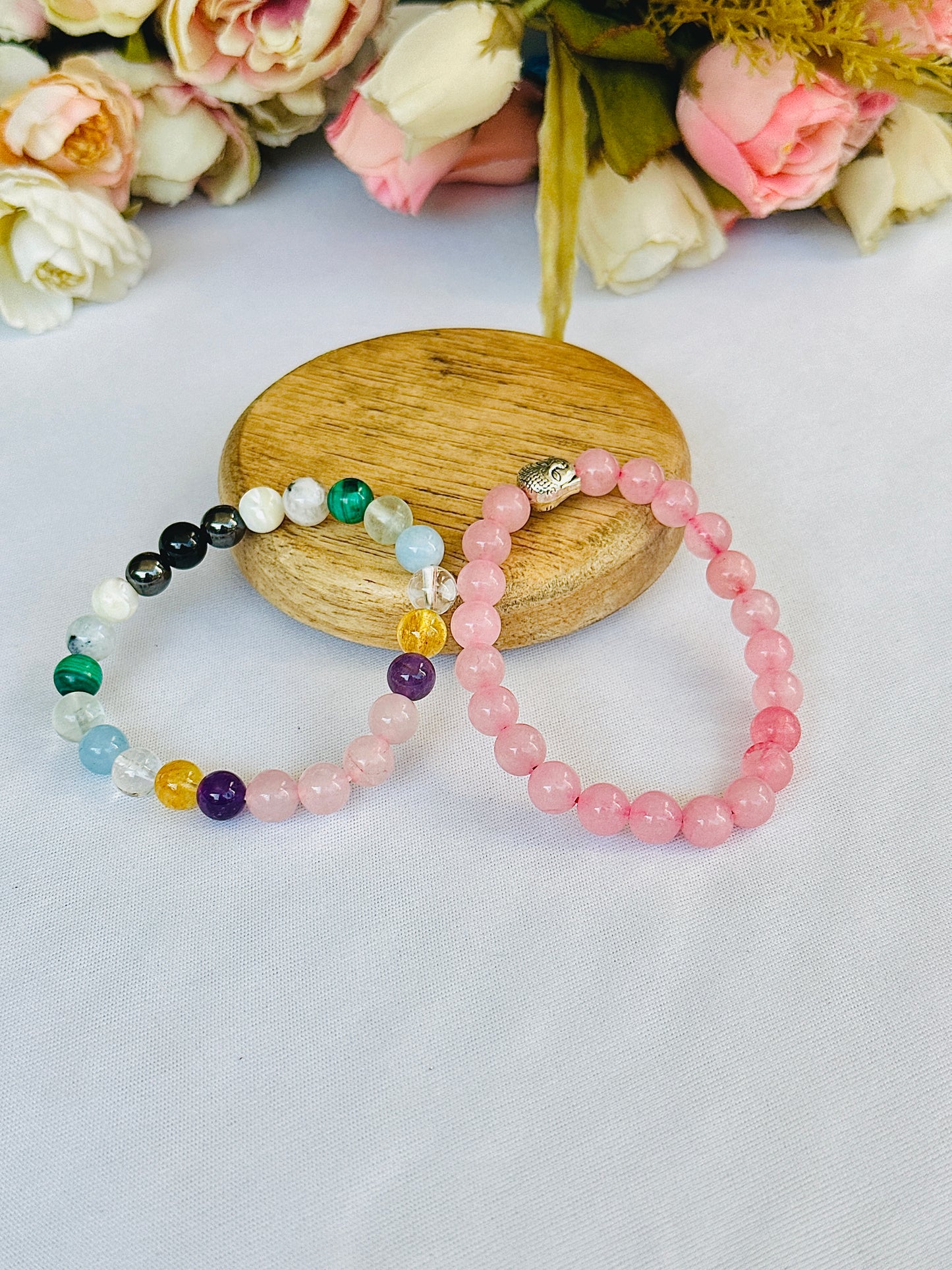 Timeless Beauty (Rose Quartz & Glowing Skin Bracelet) - Abhimantrit & Certified