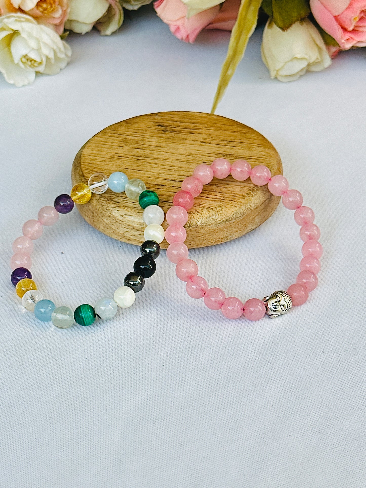 Timeless Beauty (Rose Quartz & Glowing Skin Bracelet) - Abhimantrit & Certified