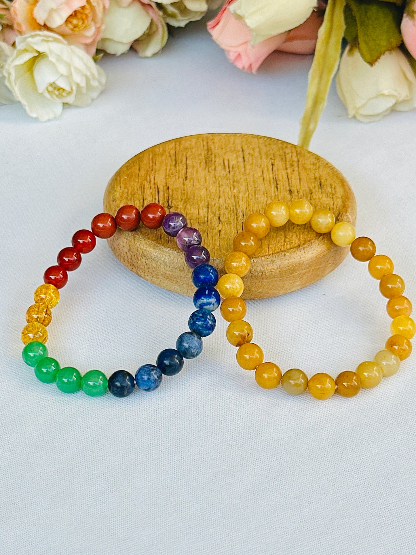 Wish Fulfilment Bracelet(Yellow Aventurine & Seven Chakra Bracelet) - Abhimantrit & Certified