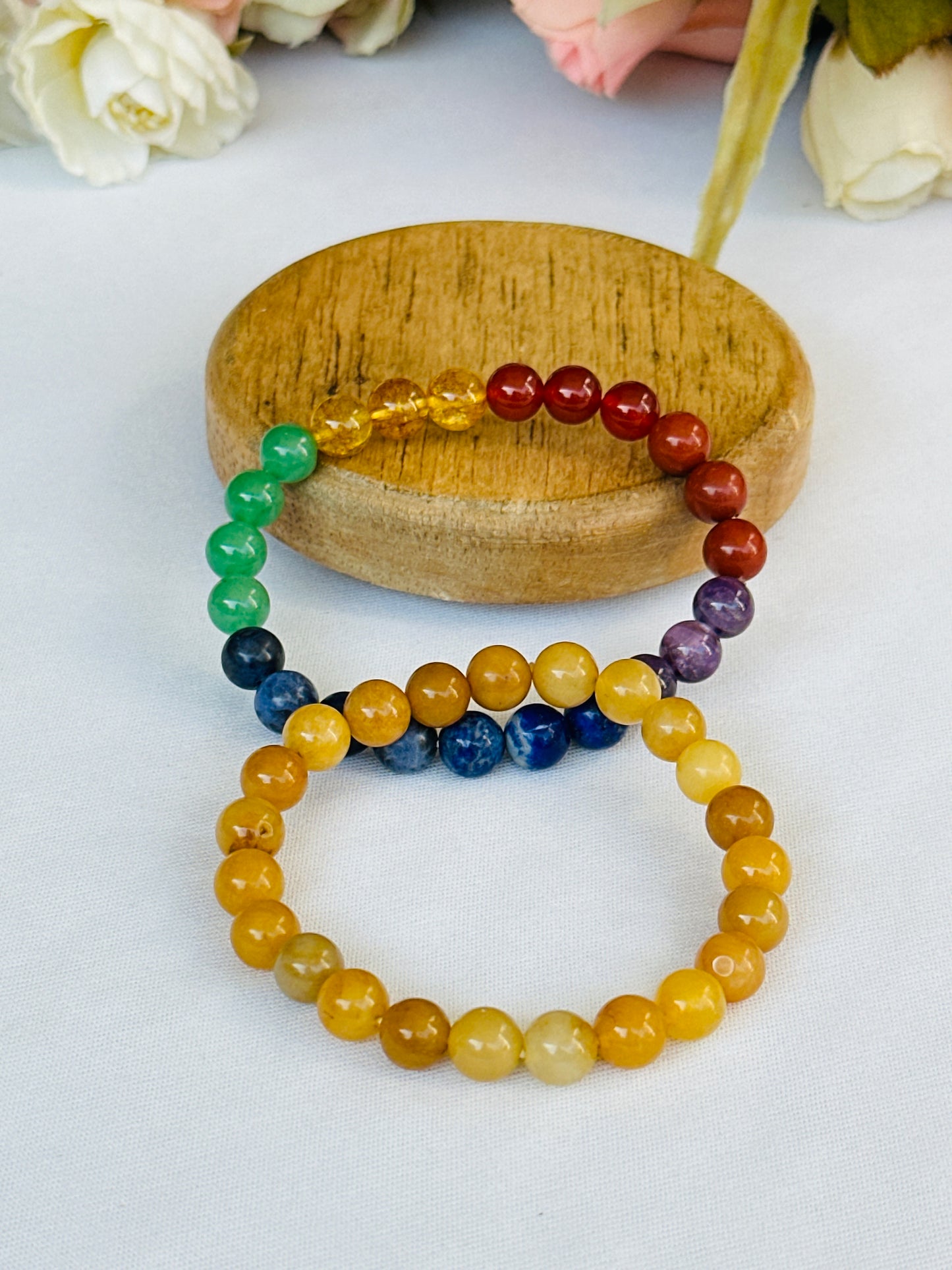 Wish Fulfilment Bracelet(Yellow Aventurine & Seven Chakra Bracelet) - Abhimantrit & Certified