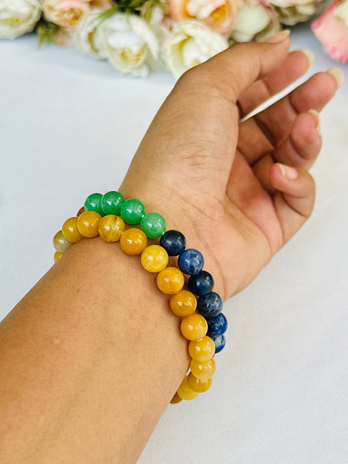 Wish Fulfilment Bracelet(Yellow Aventurine & Seven Chakra Bracelet) - Abhimantrit & Certified