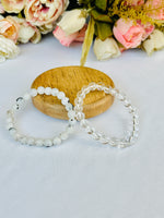 Cool Like Moon: Moonstone & Clear Quartz Bracelet