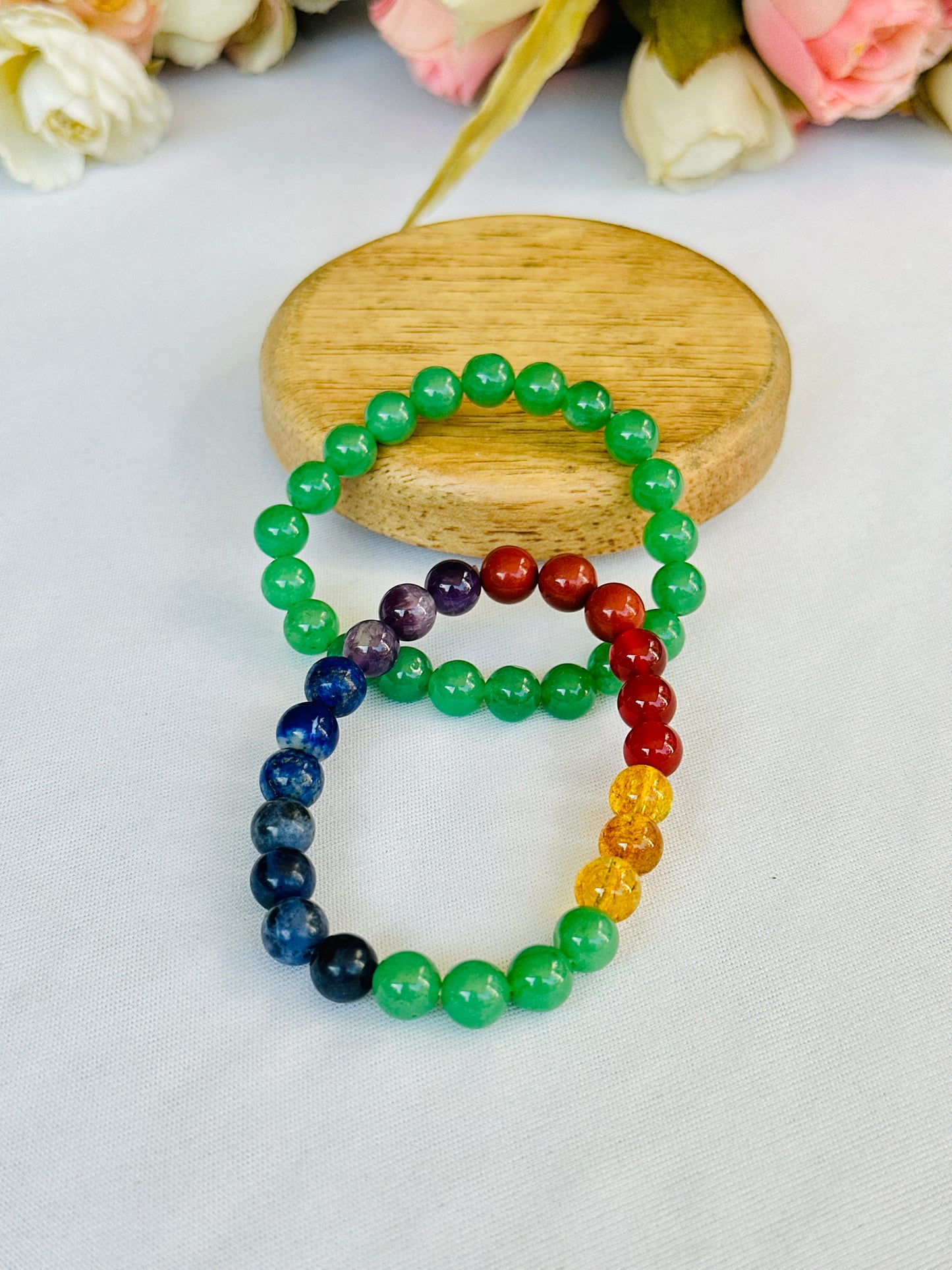 Obstacle Removal (Green Aventurine & Seven Chakra Bracelet) - Abhimantrit & Certified