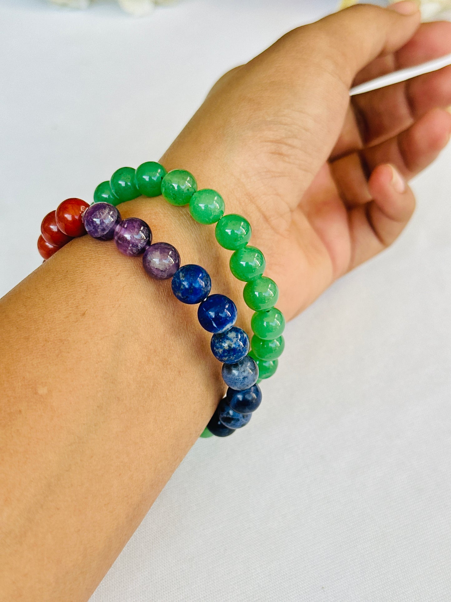 Obstacle Removal (Green Aventurine & Seven Chakra Bracelet) - Abhimantrit & Certified