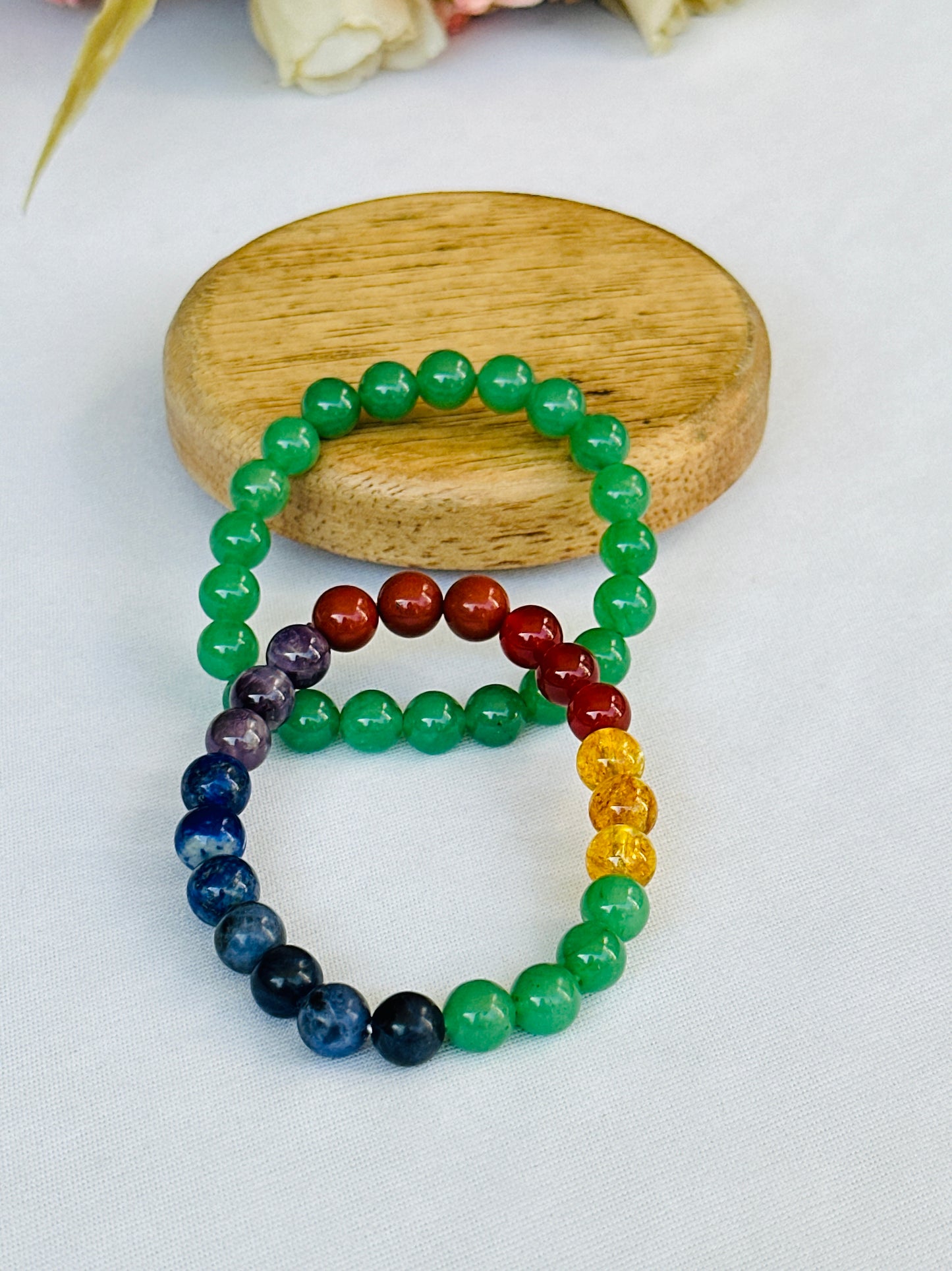 Obstacle Removal (Green Aventurine & Seven Chakra Bracelet) - Abhimantrit & Certified