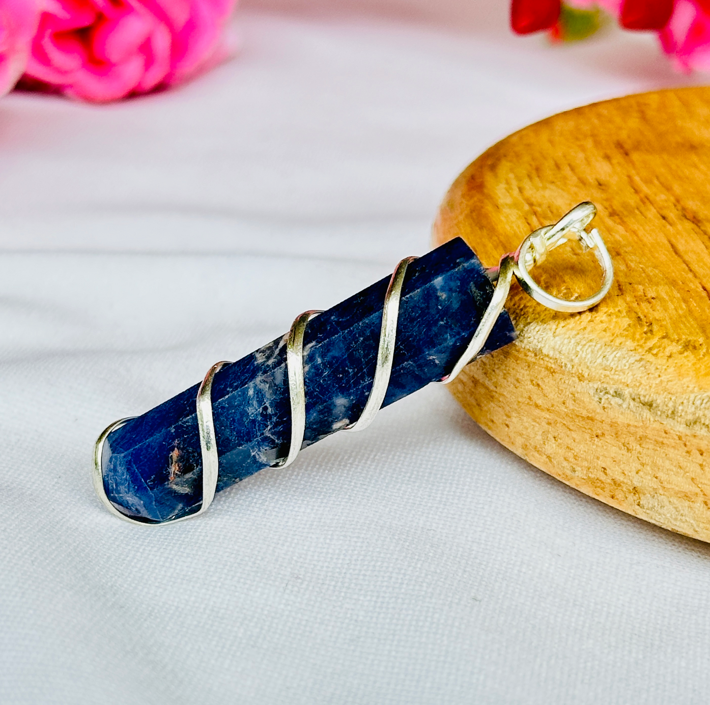 Sodalite Wrapping Pen Pendant - Abhimantrit & Certified