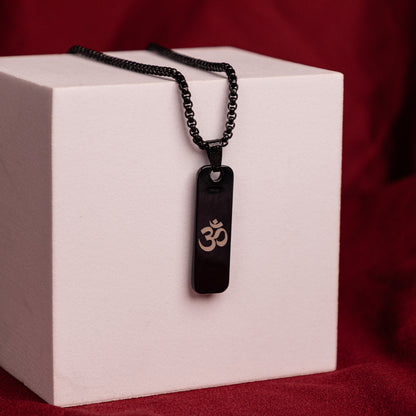 Black Om Blessing & Protection Pendant - Abhimantrit