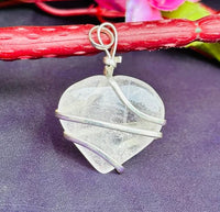 Clear Quartz Heart Wrapped Pendant - Abhimantrit & Certified