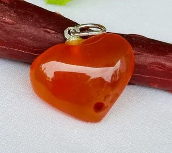 Carnelian Heart Pendant -  Abhimantrit & Certified