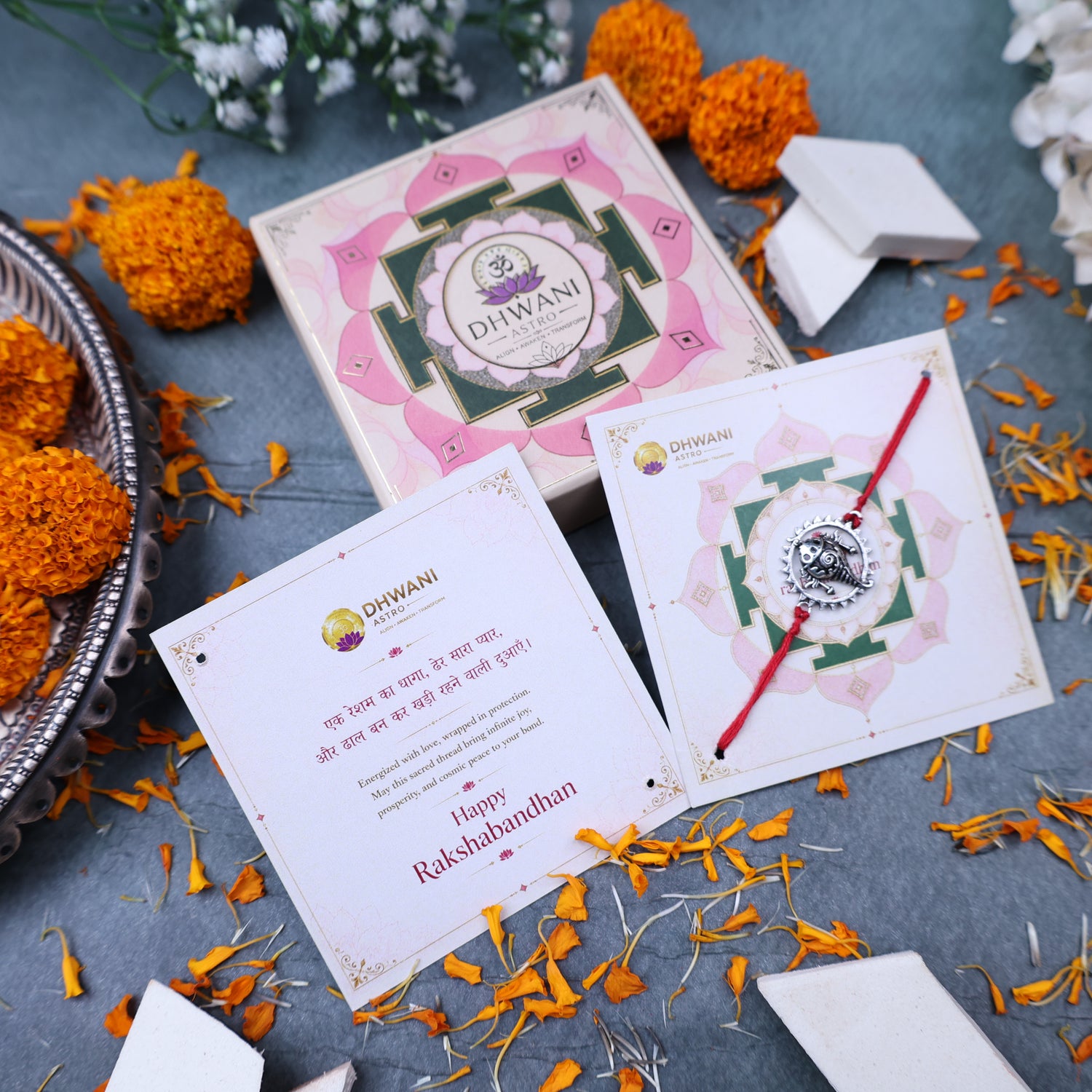 925 Pure Silver Shankh Rakhi for Vishnu Blessings