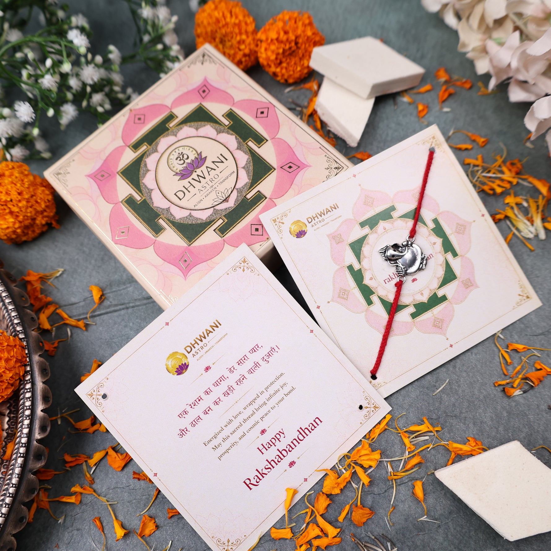 925 Pure Silver Ganesh Rakhi for Wisdom, Prosperity & Lord Ganesha's Blessings