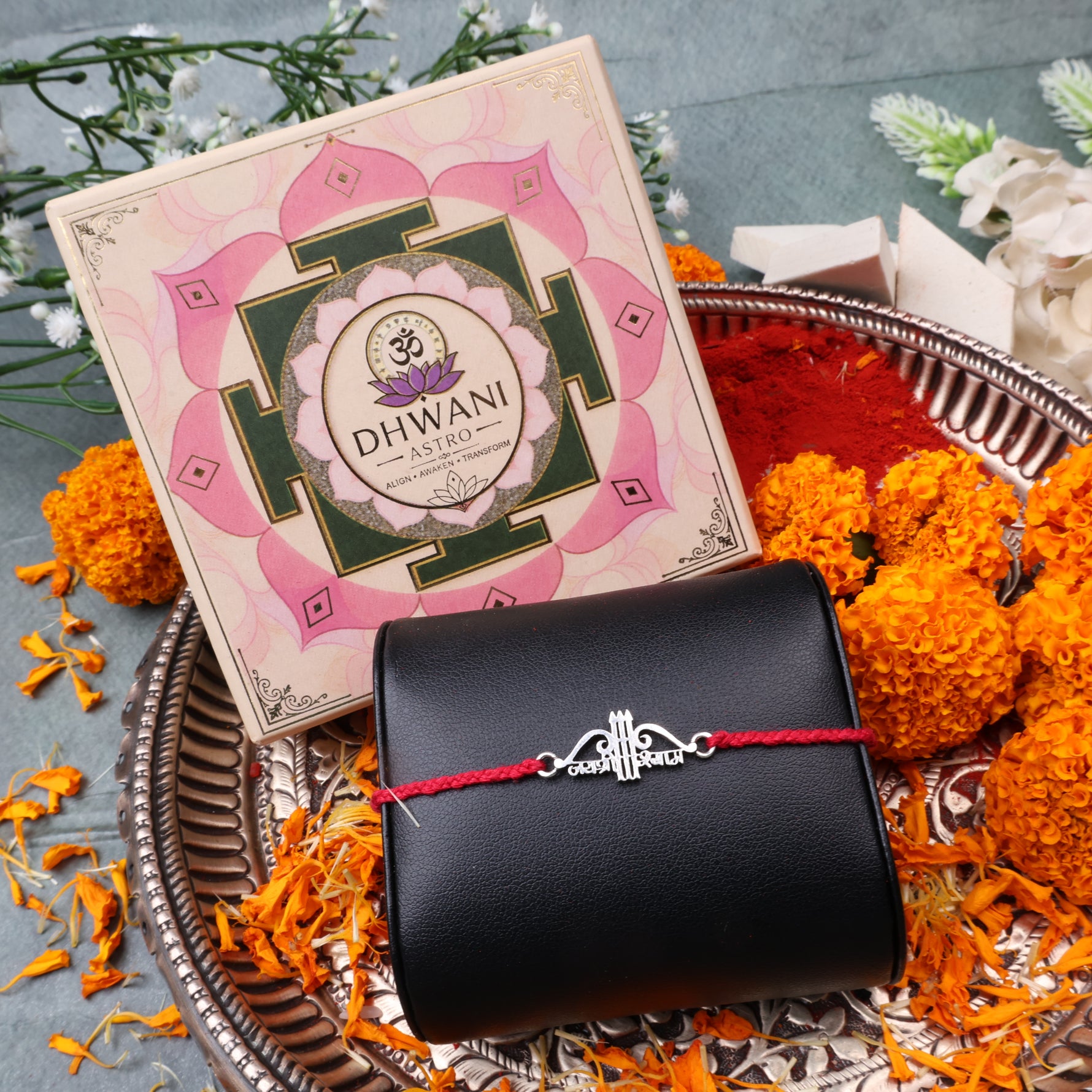 925 Pure Silver Jai Shree Shyam Rakhi for Protection, Prosperity & Divine Blessings