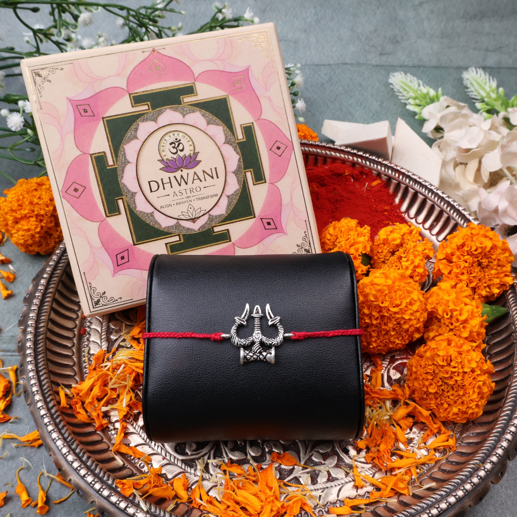 925 Pure Silver Trishul Rakhi for Protection, Strength & Divine Blessings