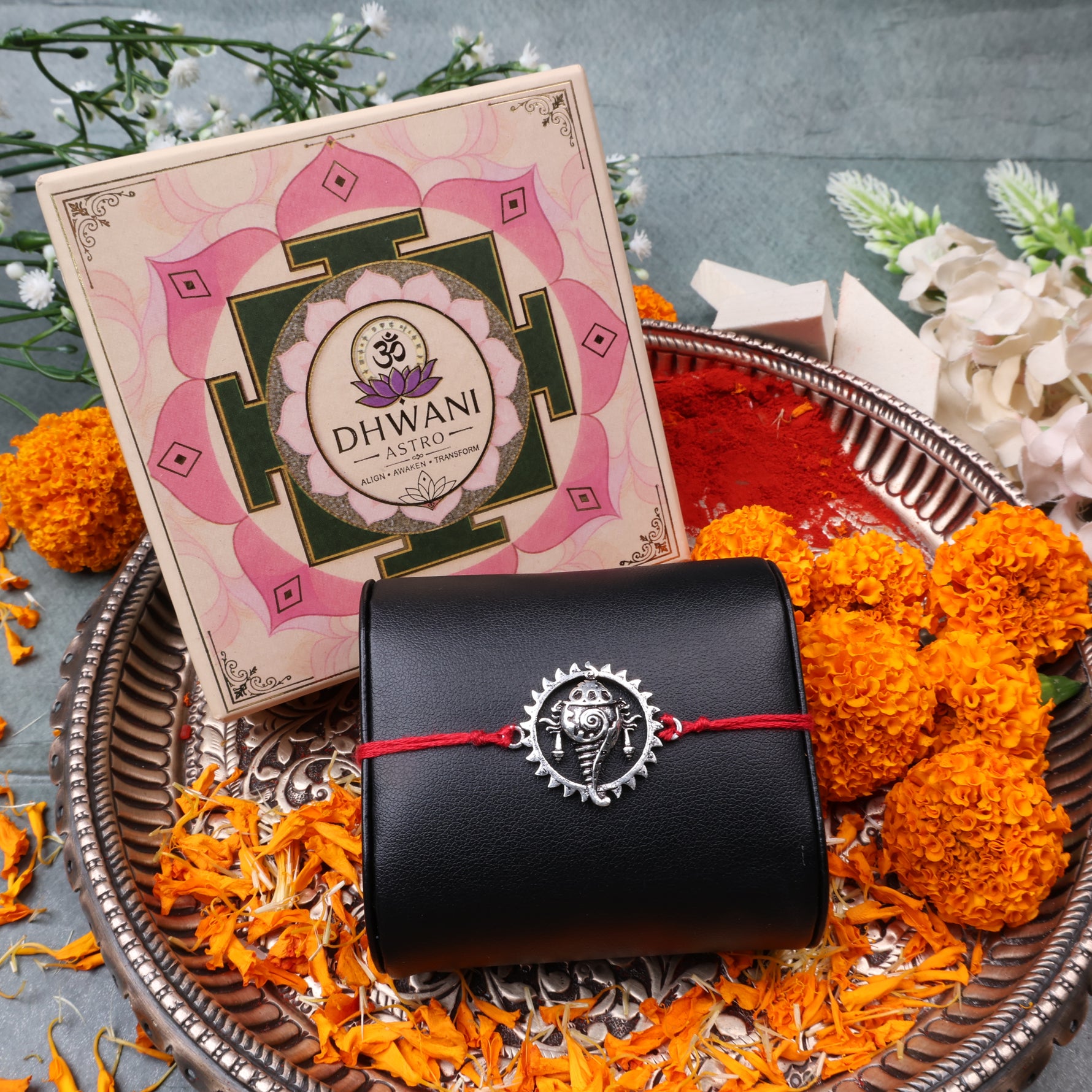925 Pure Silver Shankh Rakhi for Vishnu Blessings