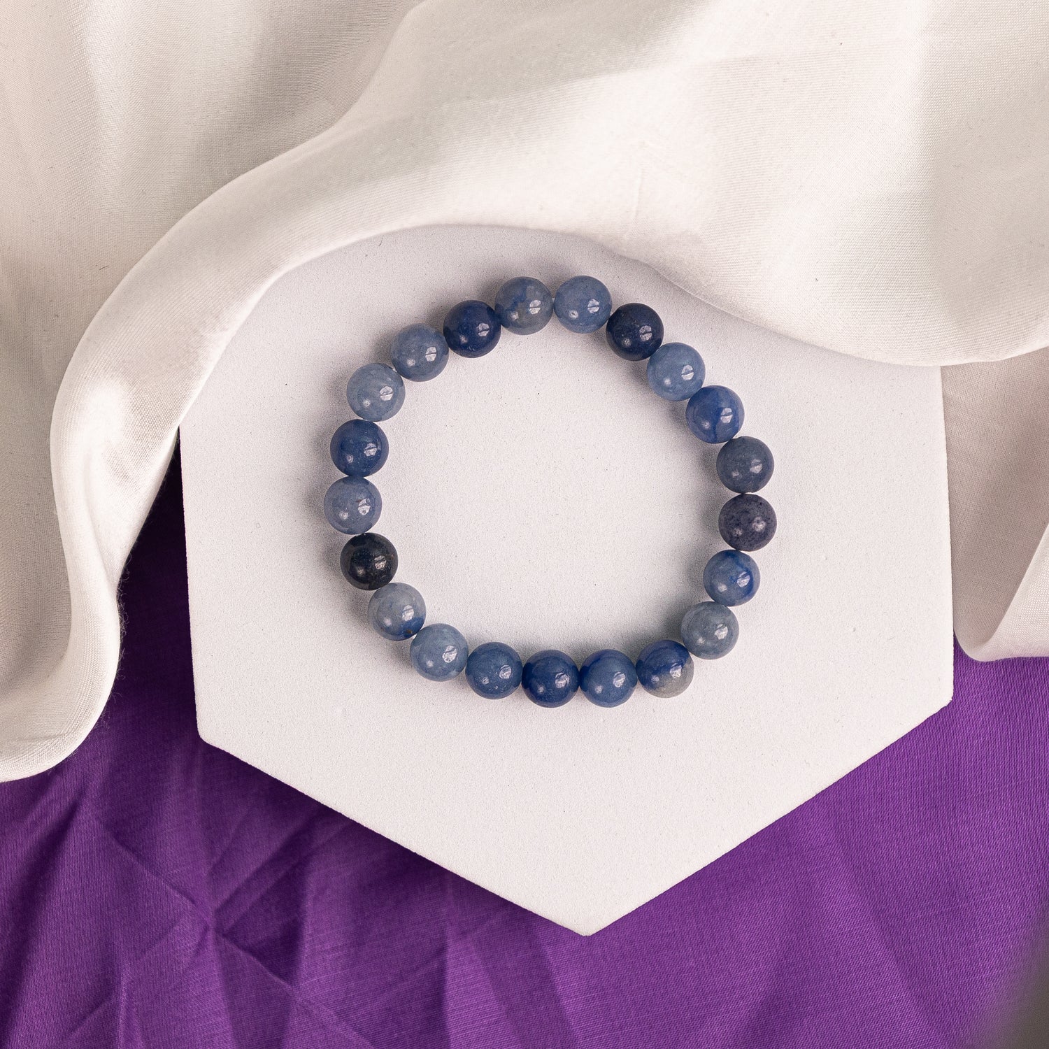 Improve Good Communication Skills: Blue Aventurine Bracelet - Abhimantrit & Certified