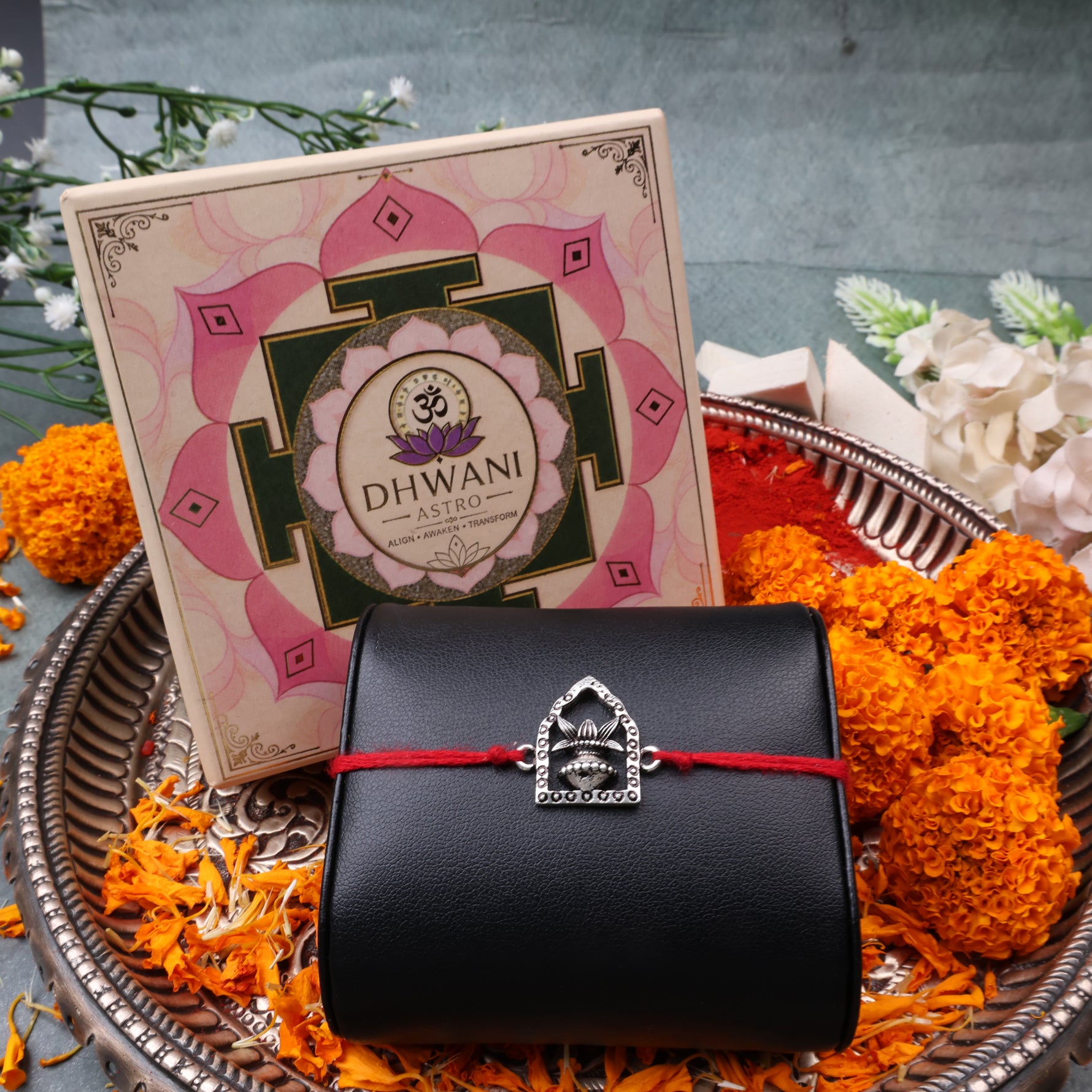 925 Pure Silver Kalash Rakhi for Prosperity, Abundance & Divine Blessings