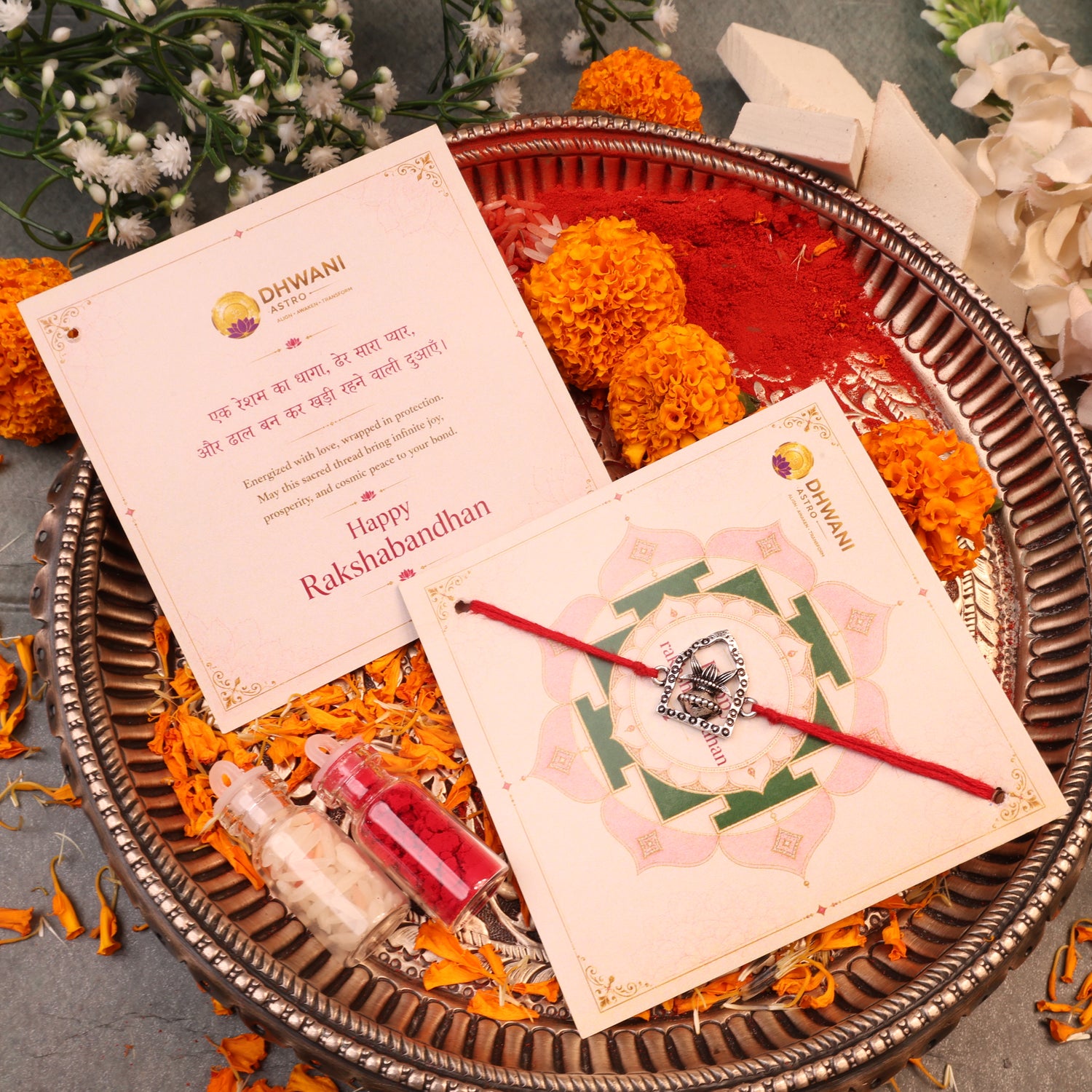 925 Pure Silver Kalash Rakhi for Prosperity, Abundance & Divine Blessings