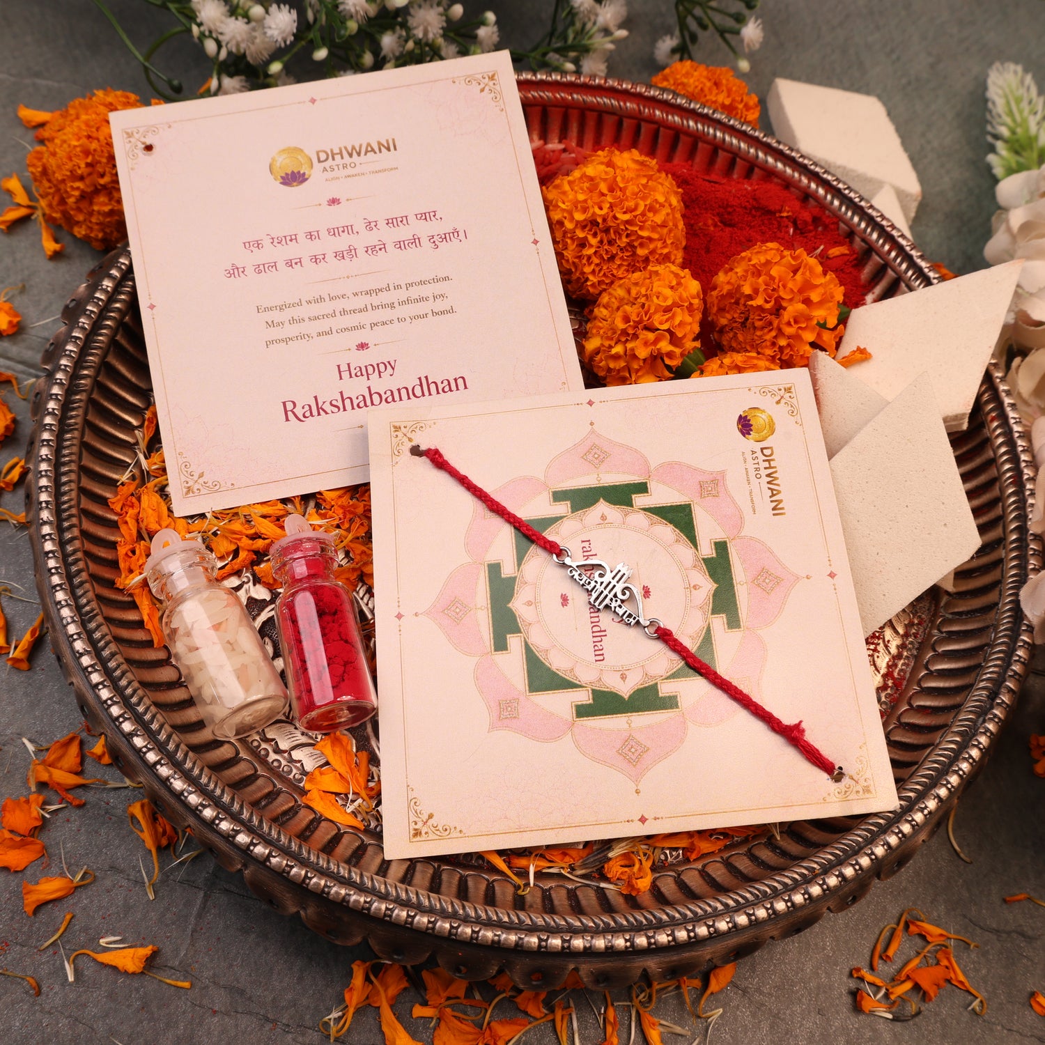 925 Pure Silver Jai Shree Shyam Rakhi for Protection, Prosperity & Divine Blessings