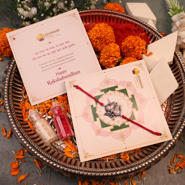 925 Pure Silver Trishul Rakhi for Protection, Strength & Divine Blessings