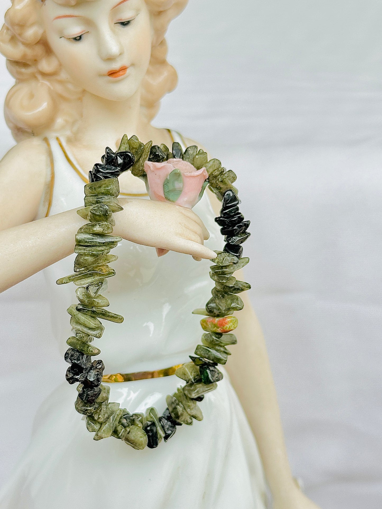 Open your Heart, Foster your love & Understanding (Green Tourmaline) Uncut Bracelet - Abhimantrit & Certified