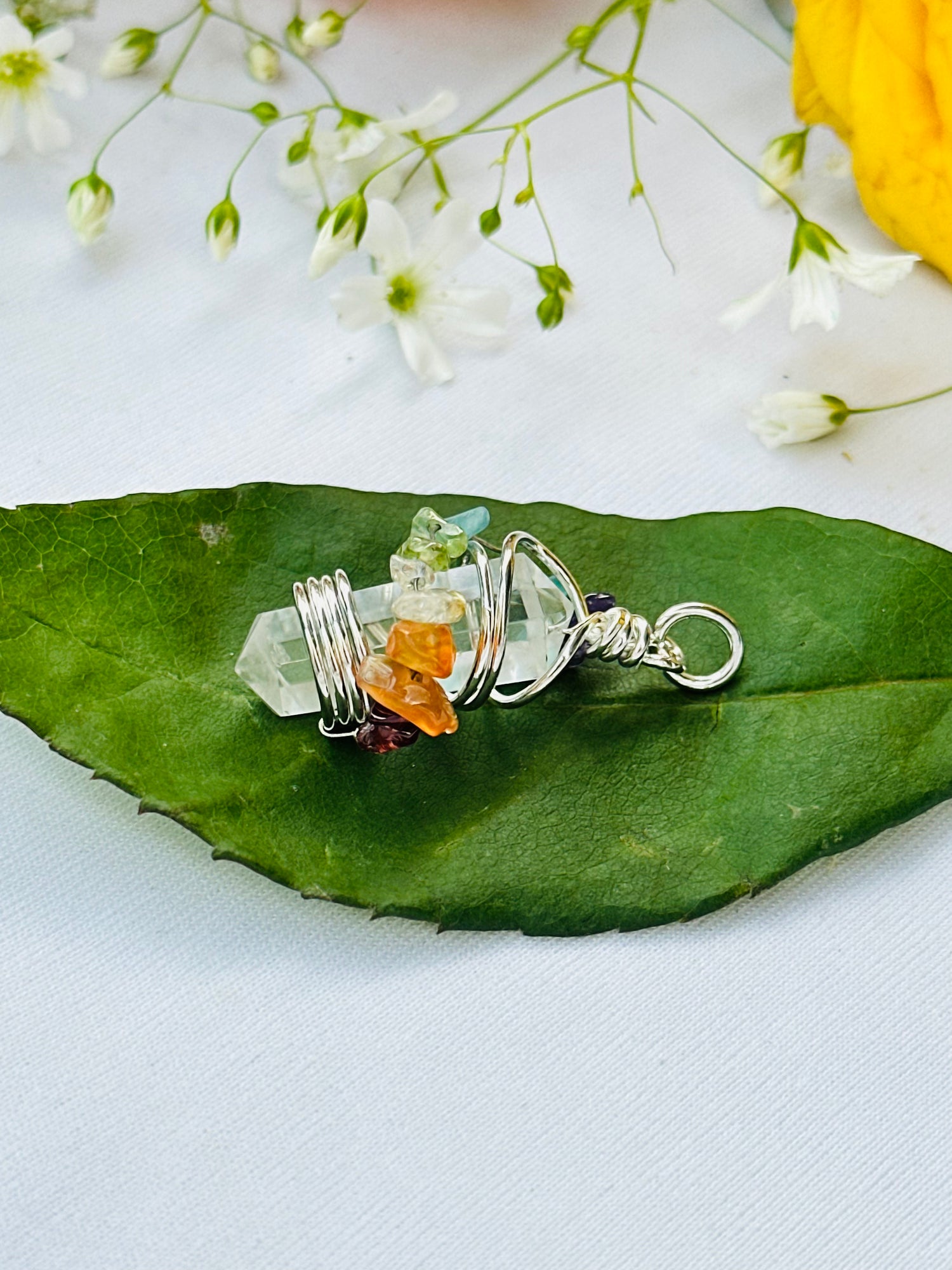 Seven Chakra Wrapping Pencil Pendant - Abhimantrit & Certified