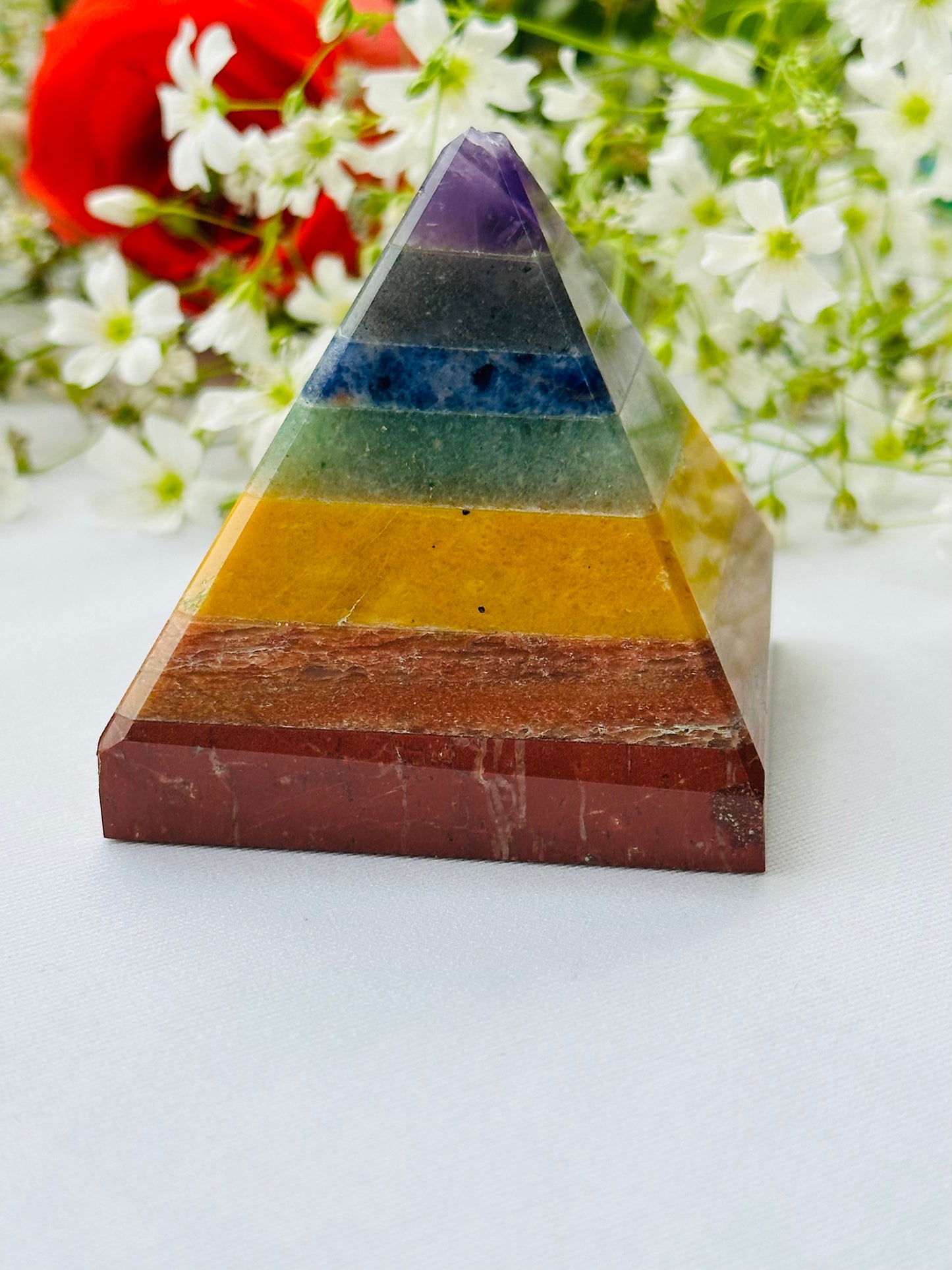 Seven Chakra Pyramid (H-6cm) 202gm - Abhimantrit & Certified