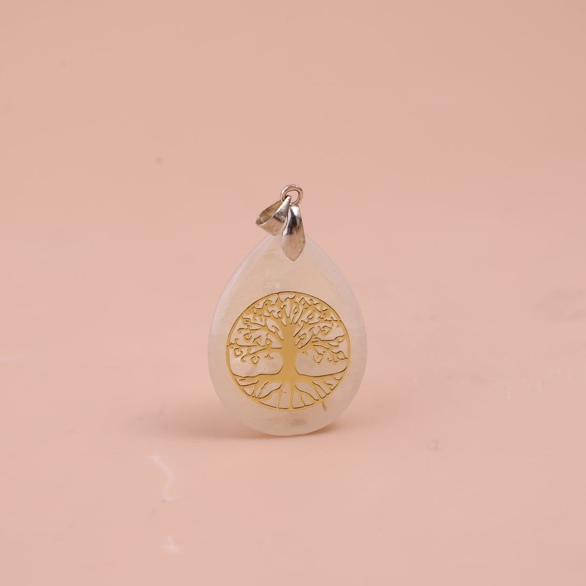 Clear Quartz Stone Tree of Life Pendant for Personal and Business Growth – Abhimantrit & Certified