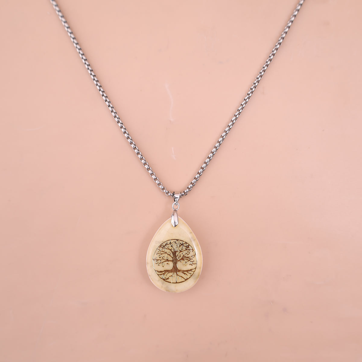 Howlite Stone Tree of Life Pendant for Mental Peace & Emotional Healing– Abhimantrit & Certified