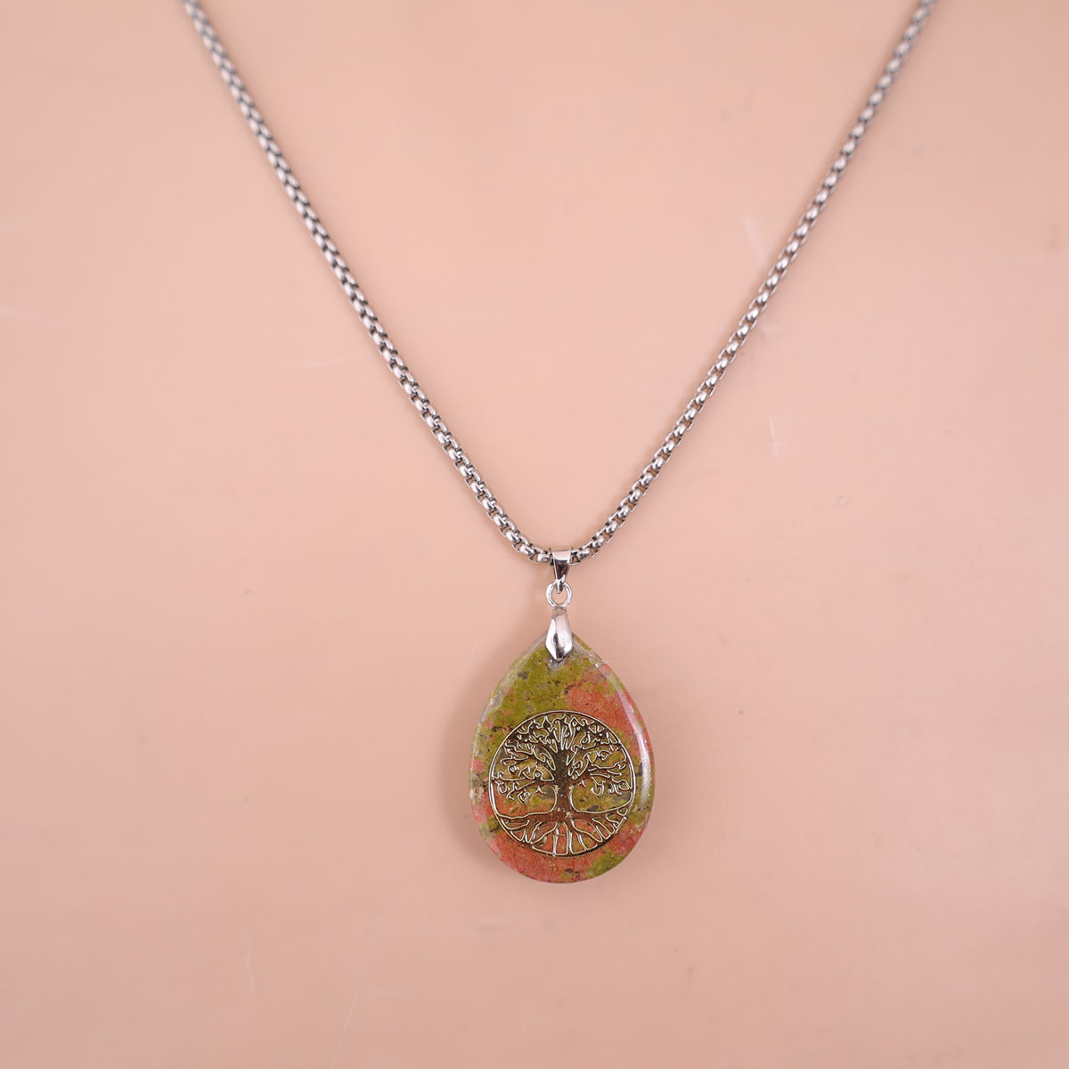 Unkite Stone Tree of Life Pendant for Ancestral Connection & Energy Balance – Abhimantrit & Certified