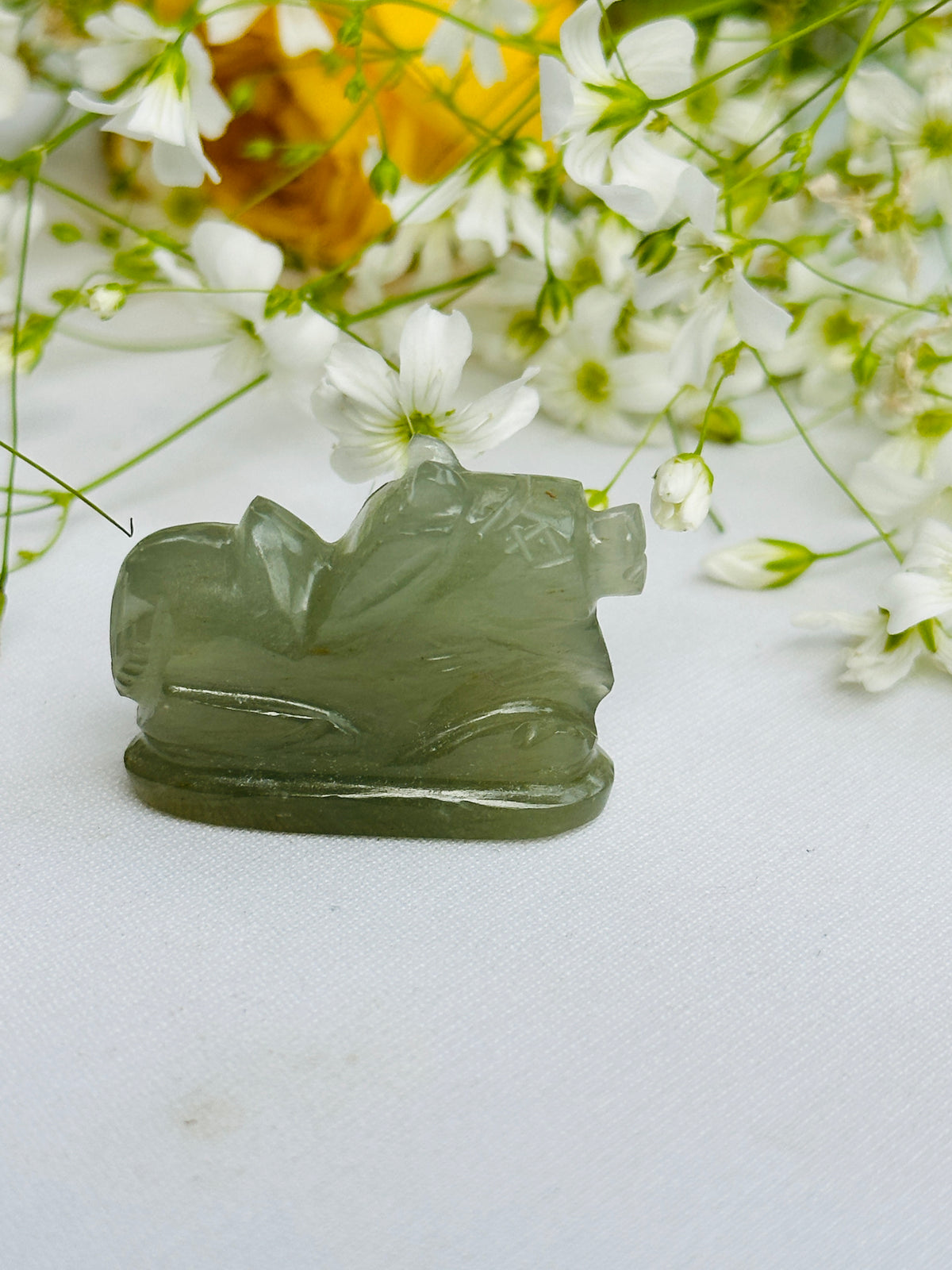 Green Aventurine Nandi (7cm) - Abhimantrit
