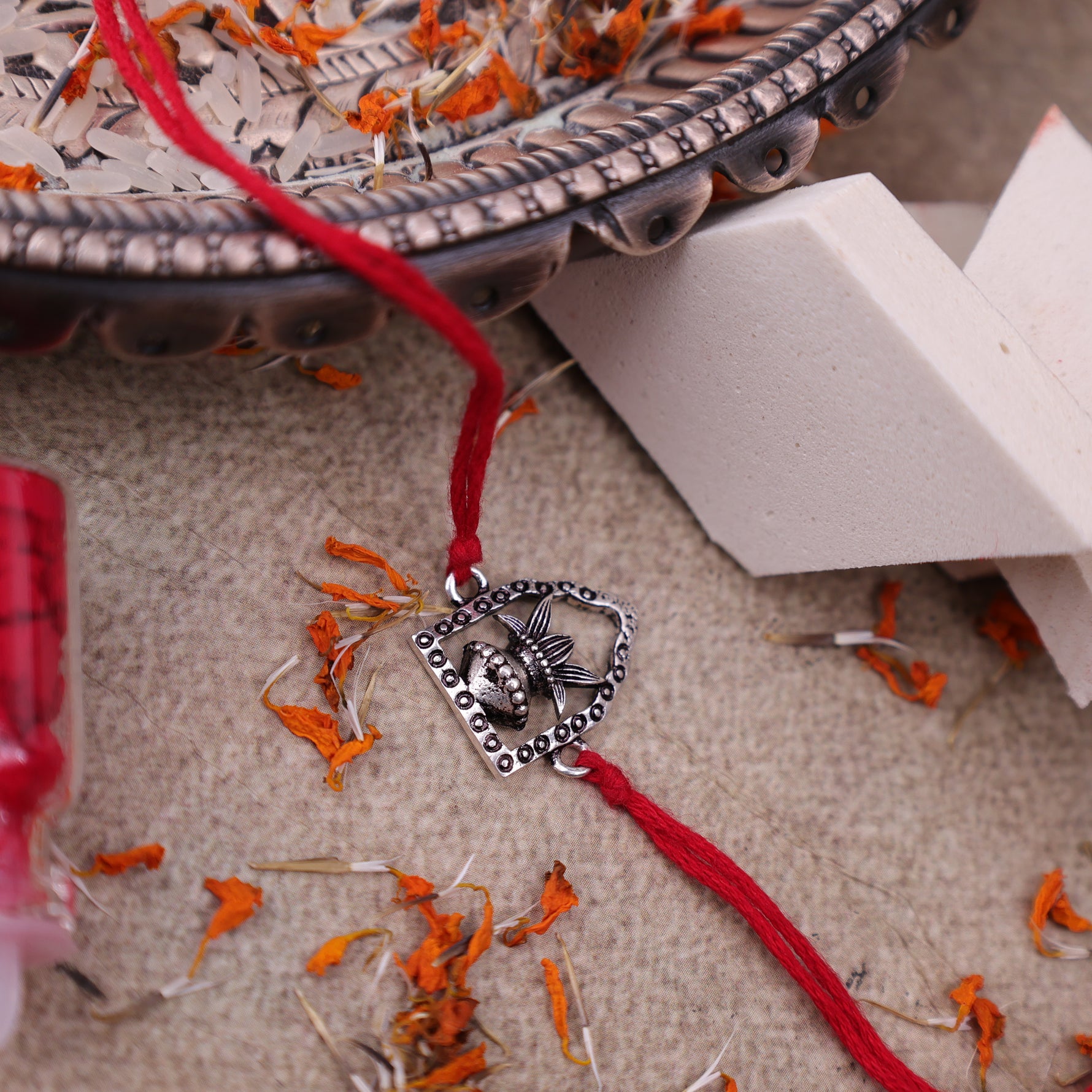 925 Pure Silver Kalash Rakhi for Prosperity, Abundance & Divine Blessings