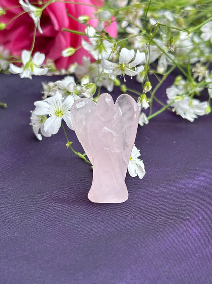 Rose Quartz Stone Angel (3.5cm) - Abhimantrit
