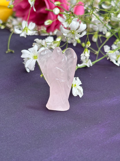 Rose Quartz Stone Angel (3.5cm) - Abhimantrit