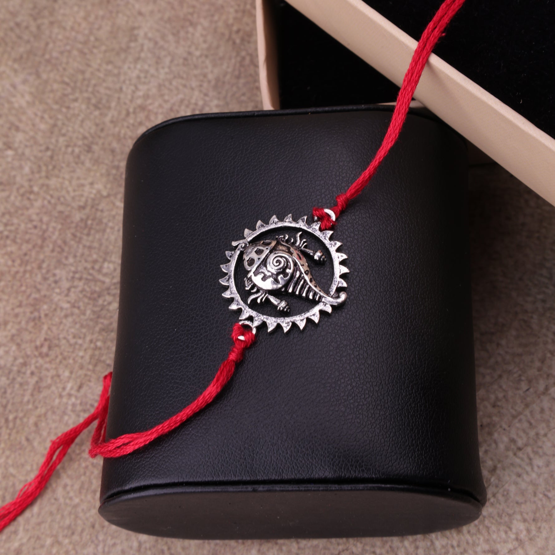 925 Pure Silver Shankh Rakhi for Vishnu Blessings
