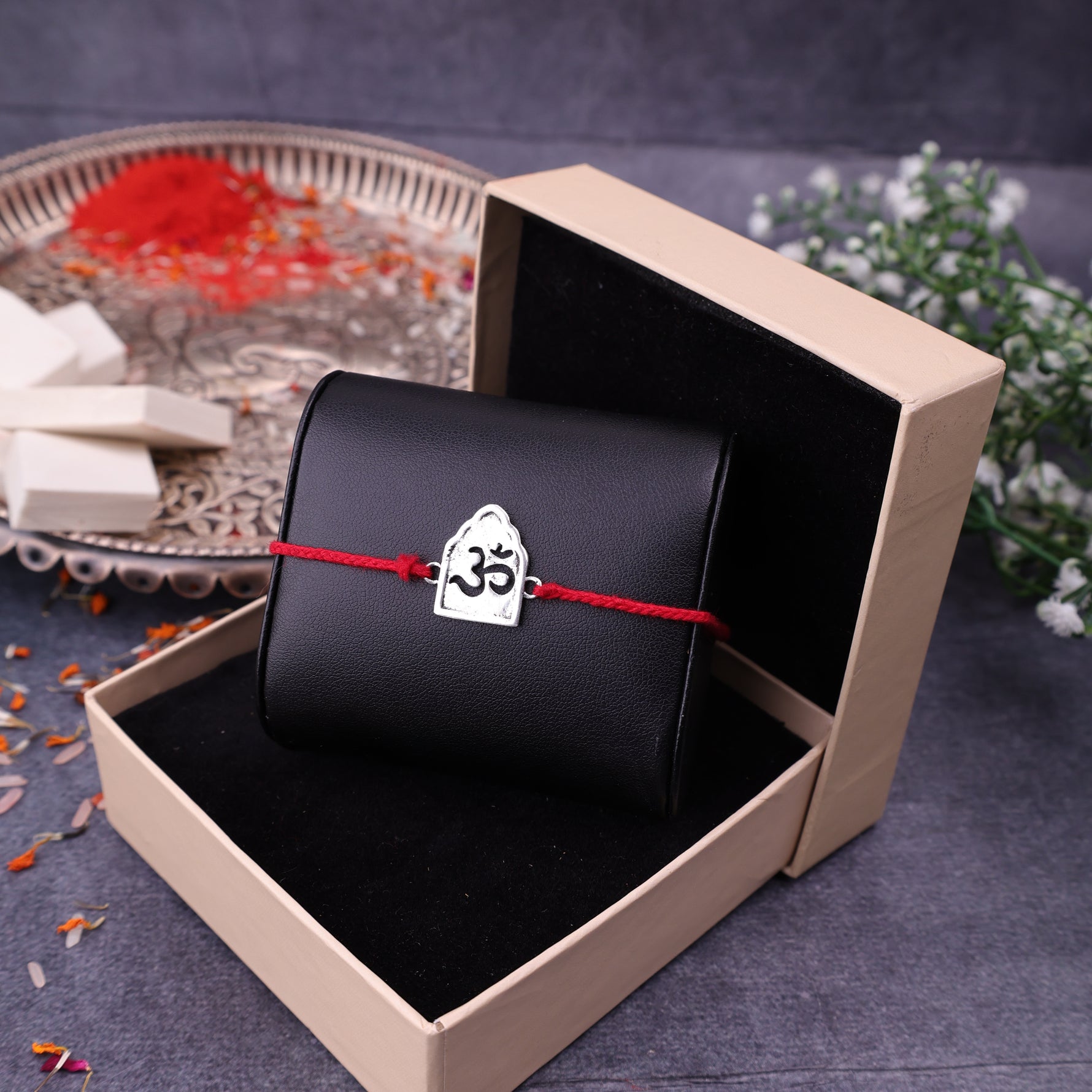 925 Pure Silver OM Rakhi for Peace, Protection & Divine Blessings