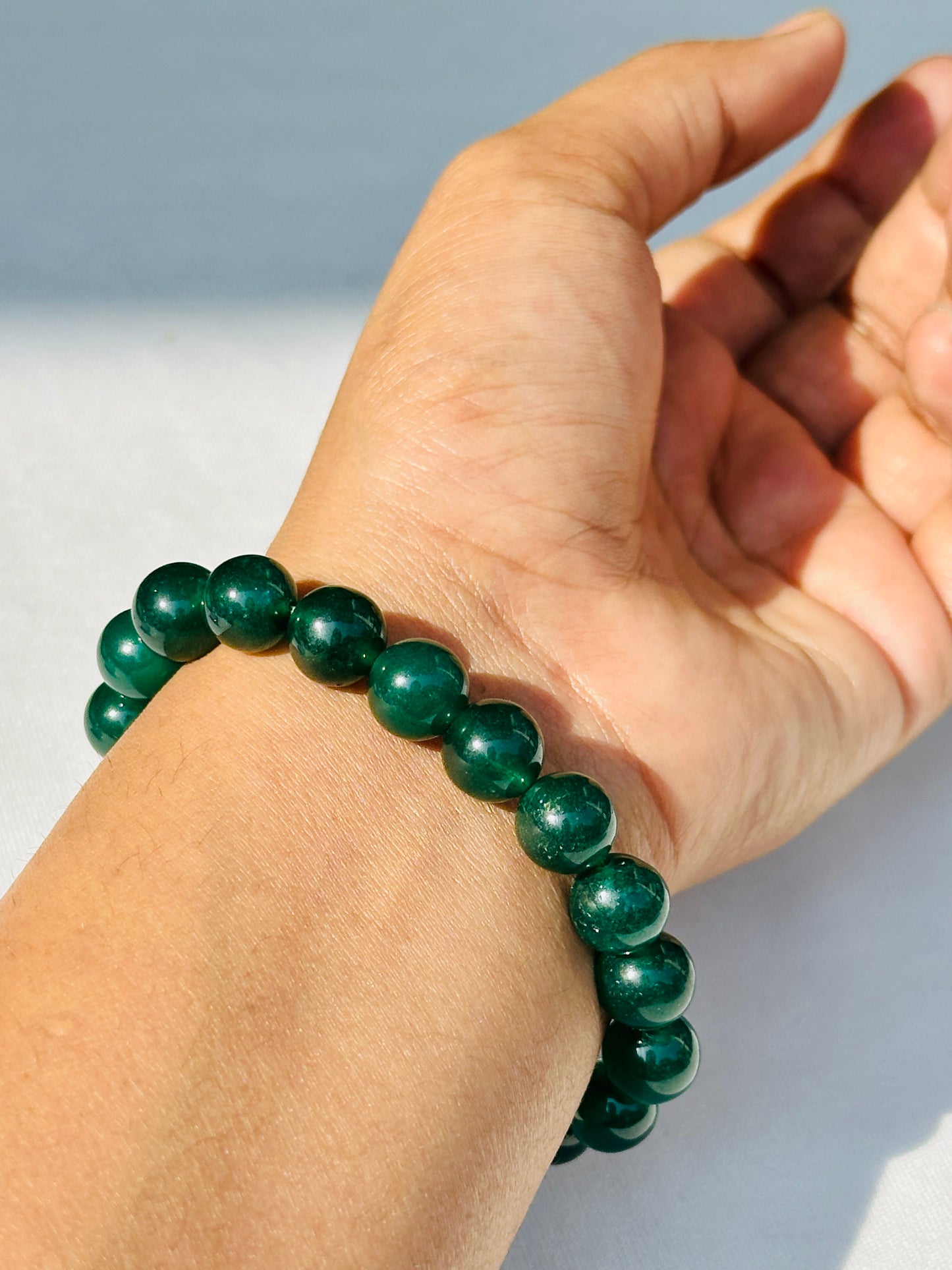 Promote Healthy Skin & Improve Digestion Bracelet (Green Jade) - Abhimantrit & Certified