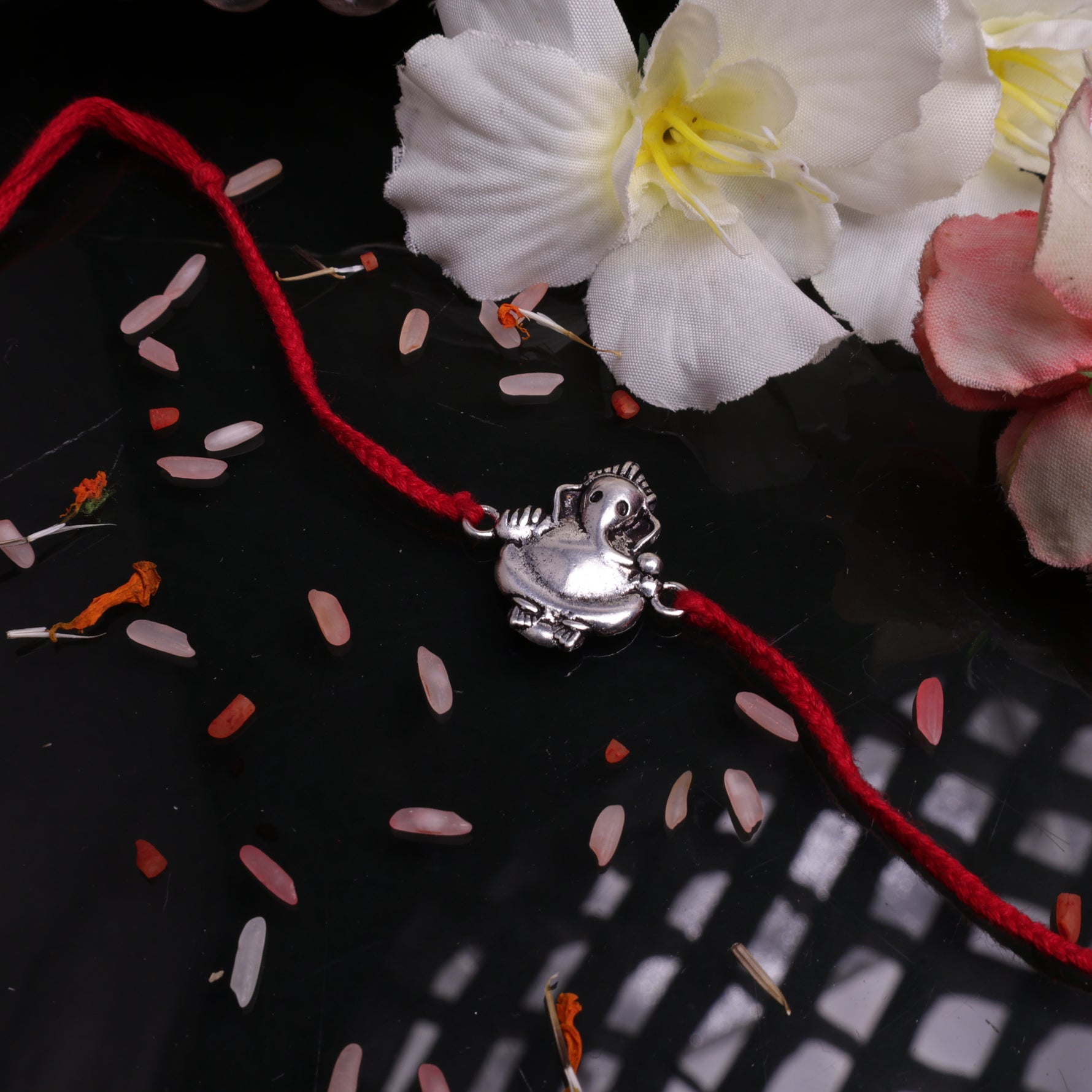 925 Pure Silver Ganesh Rakhi for Wisdom, Prosperity & Lord Ganesha's Blessings