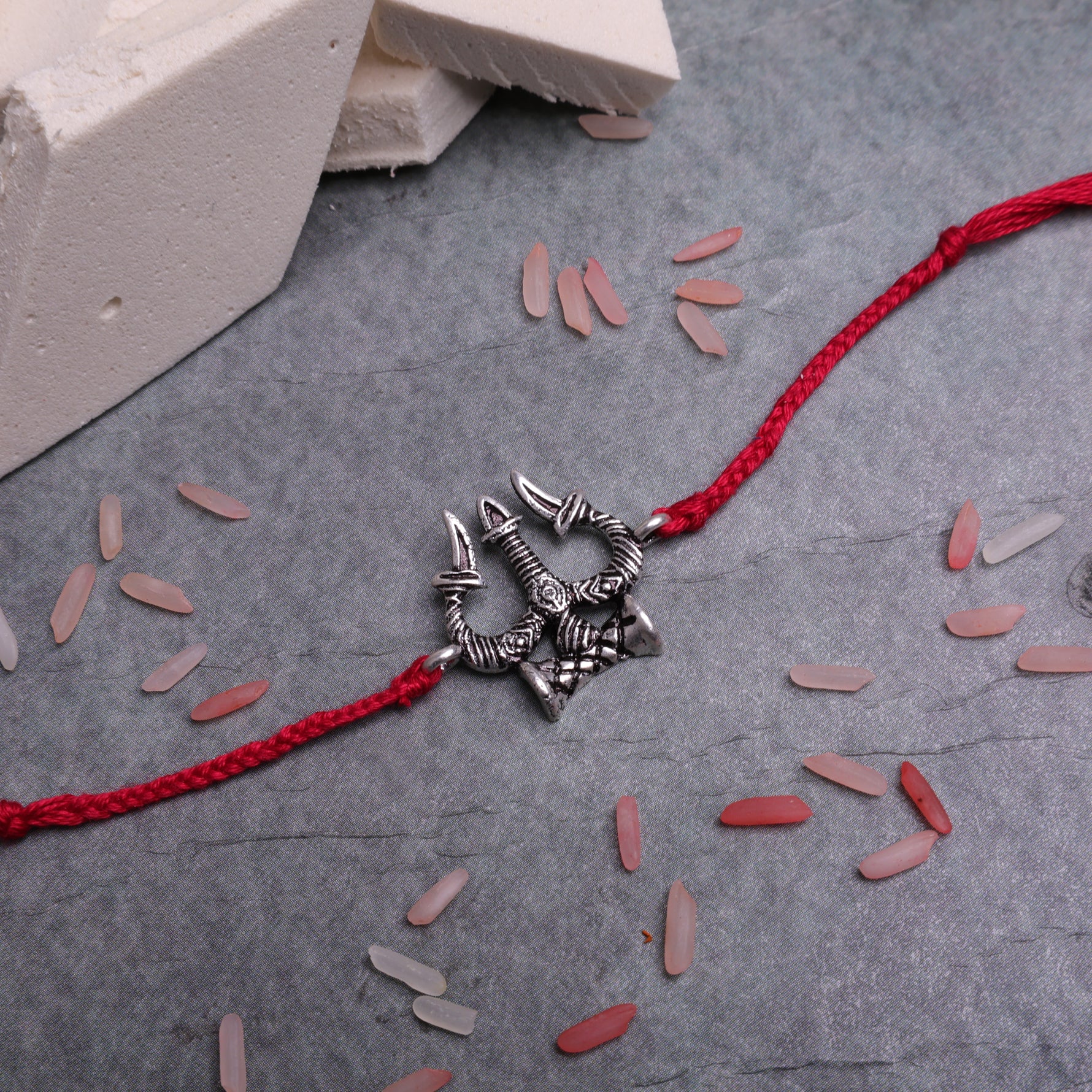 925 Pure Silver Trishul Rakhi for Protection, Strength & Divine Blessings