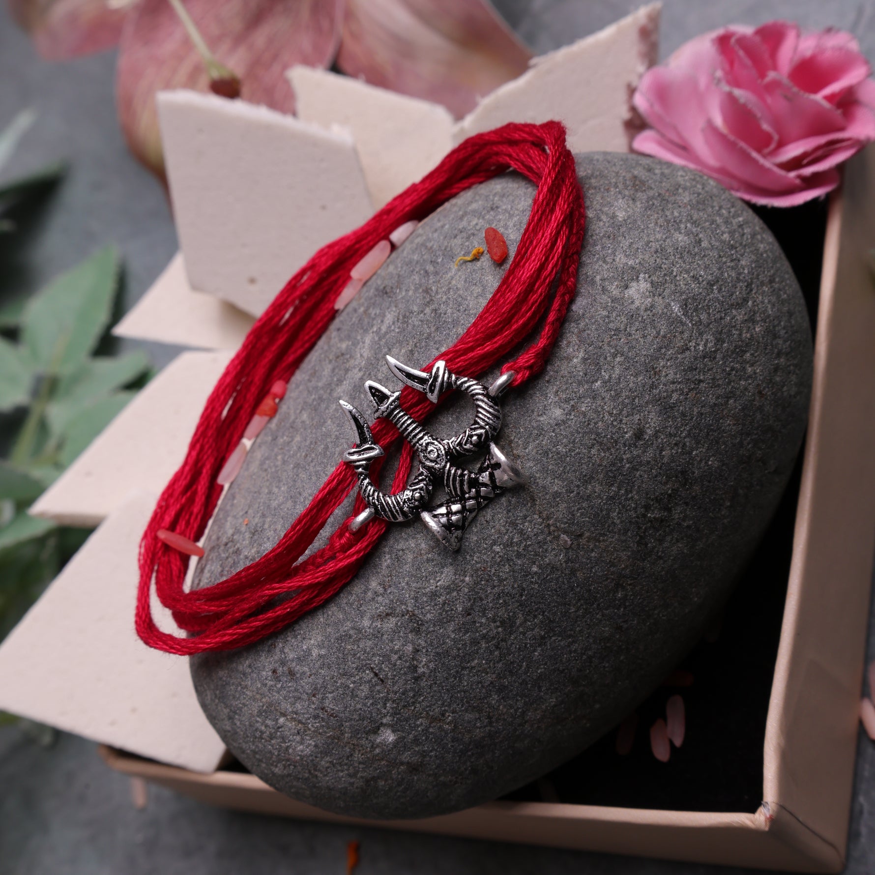 925 Pure Silver Trishul Rakhi for Protection, Strength & Divine Blessings